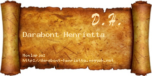 Darabont Henrietta névjegykártya